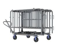 6.5 ft Metal Barricade Bundle and Transportation Cart 