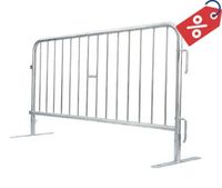6.5 ft Metal Barricade | Flat Feet | Hot-Dip Galvanized 