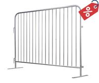 8 ft Metal Barricade | 6 ft Tall | Flat Feet | Color Options