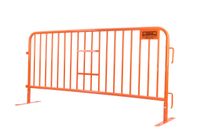 7.5 ft Metal Barricade Orange | Flat Feet | Heavy-Duty