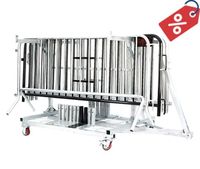 8 ft Metal Barricade Bundle and Transportation Cart