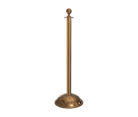 Polished Brass Ball Top Stanchion Post with Dome Base