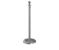 Polished Stainless Ball Top Stanchion Post with Sloped Base