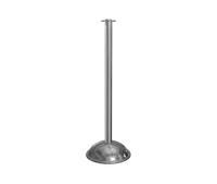 Polished Stainless Flat Top Stanchion Post with Dome Base